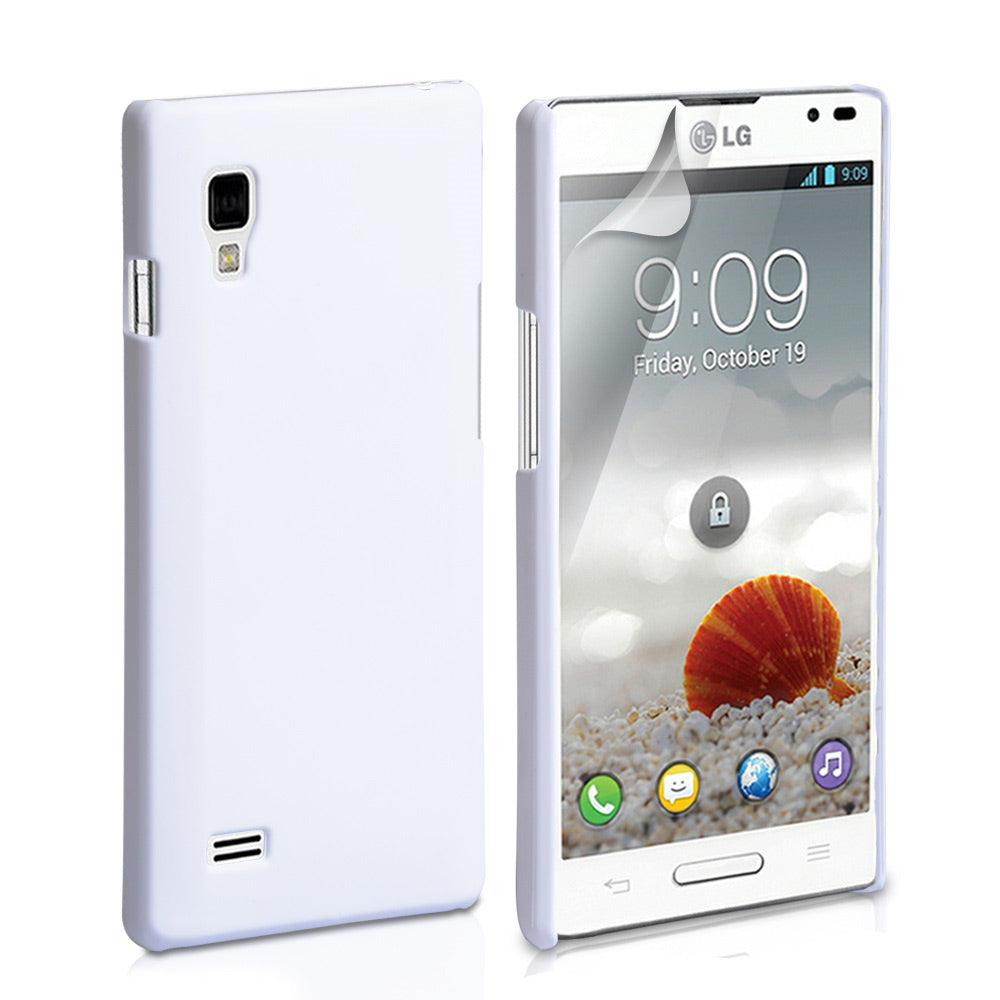 YouSave Accessories LG Optimus L9 White Hard Hybrid Case