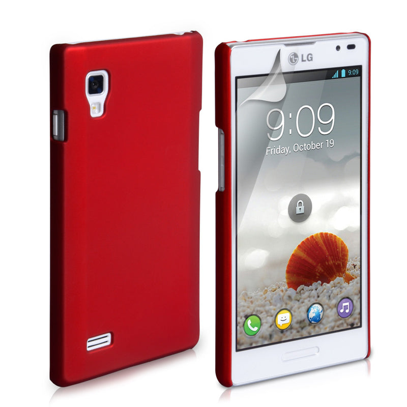 YouSave Accessories LG Optimus L9 Red Hard Hybrid Case