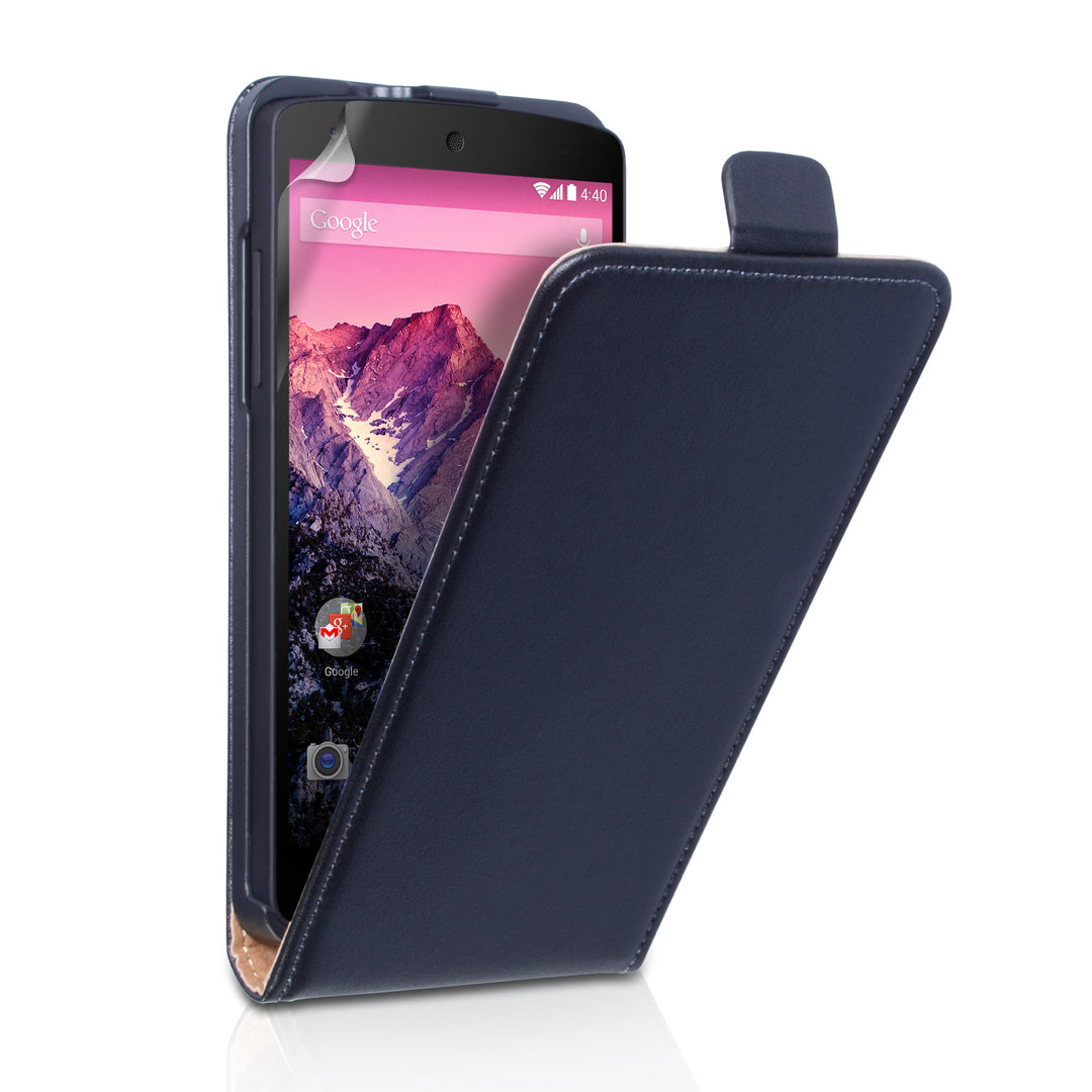 YouSave Accessories Nexus 5 Real Leather Flip Case - Black