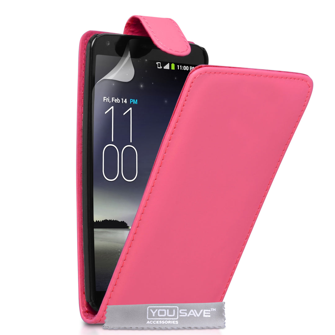 YouSave Accessories LG G Flex Leather-Effect Flip Case - Hot Pink