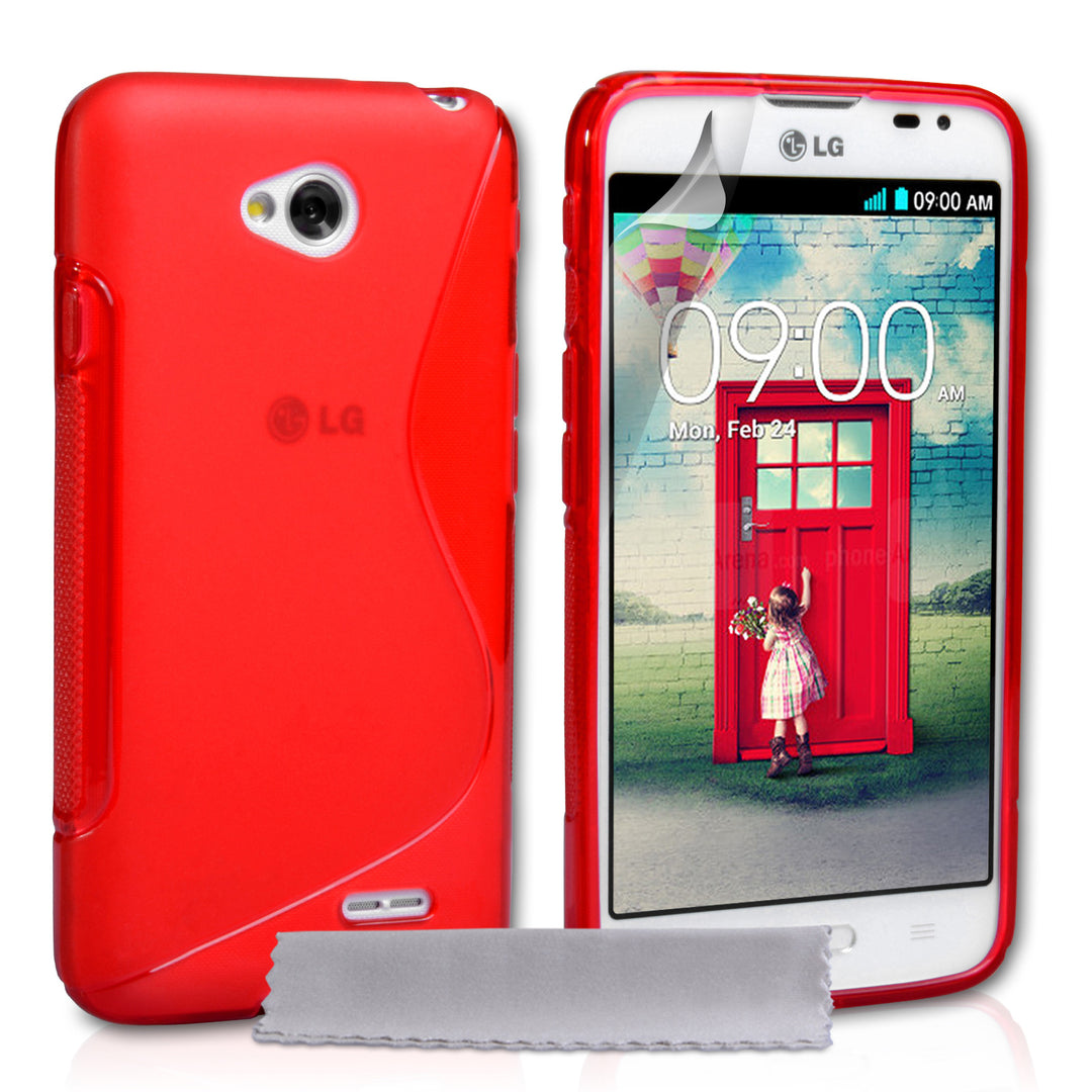 Caseflex LG L70 Silicone Gel S-Line Case - Red