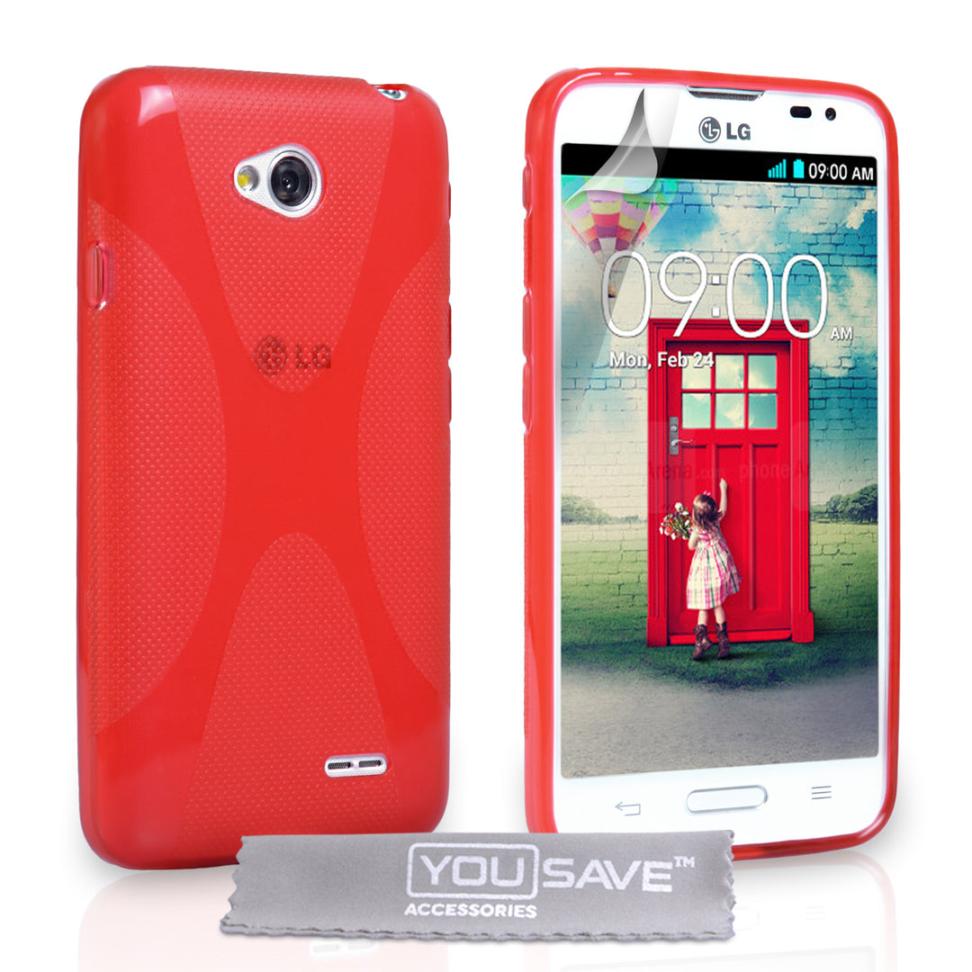 YouSave Accessories LG L90 Silicone Gel X-Line Case - Red