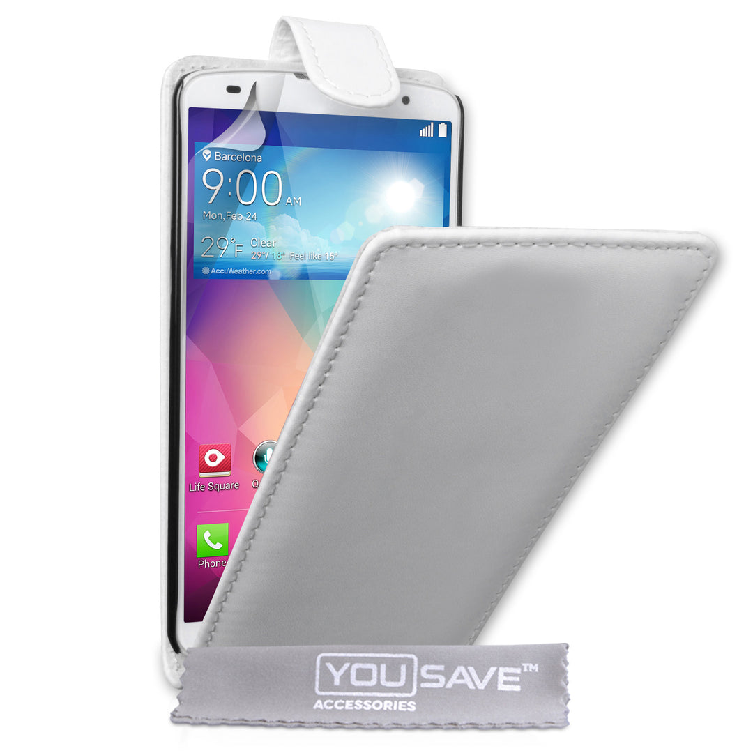 YouSave Accessories LG G Pro 2 Leather-Effect Flip Case - White