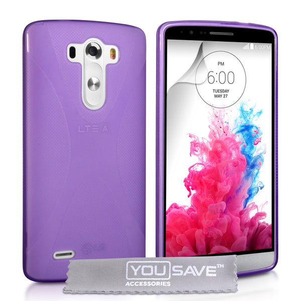 YouSave Accessories LG G3 Silicone Gel X-Line Case - Purple
