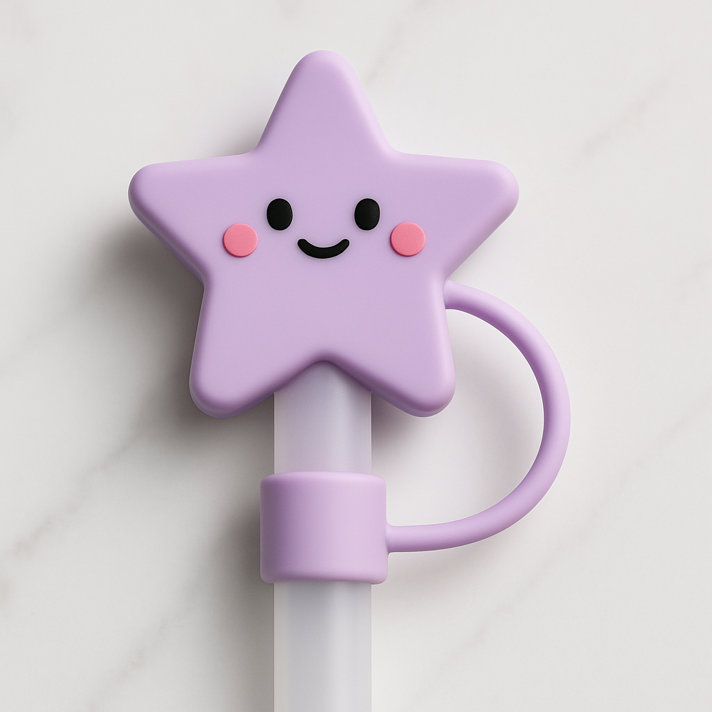 Lilac Star Straw Cover Topper