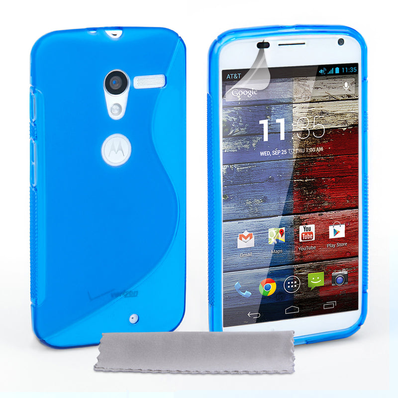 Caseflex Motorola Moto X Silicone Gel S-Line Case - Blue