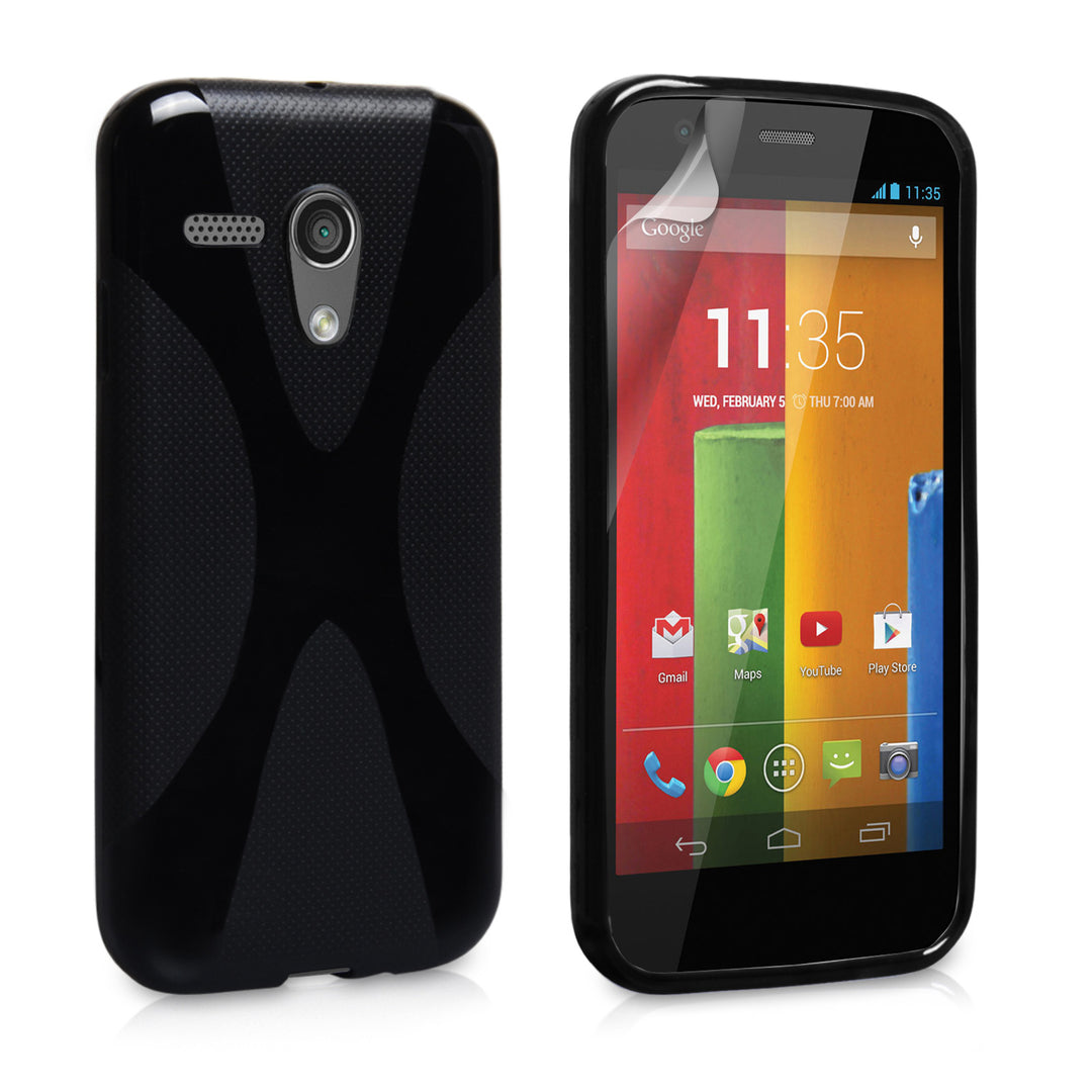 YouSave Accessories Motorola Moto G Silicone Gel X-Line Case - Black