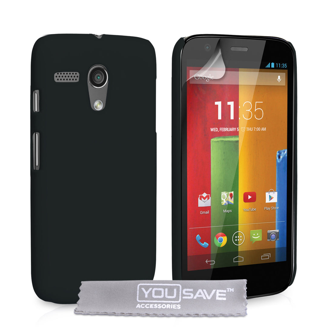 YouSave Accessories Motorola Moto G Hard Hybrid Case - Black