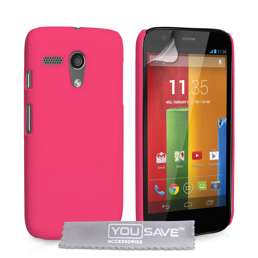 YouSave Accessories Motorola Moto G Hard Hybrid Case - Hot Pink