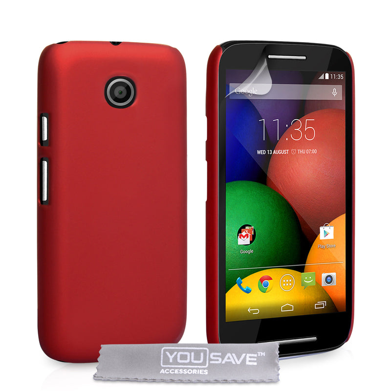 YouSave Accessories Motorola Moto E Hard Hybrid Case - Red