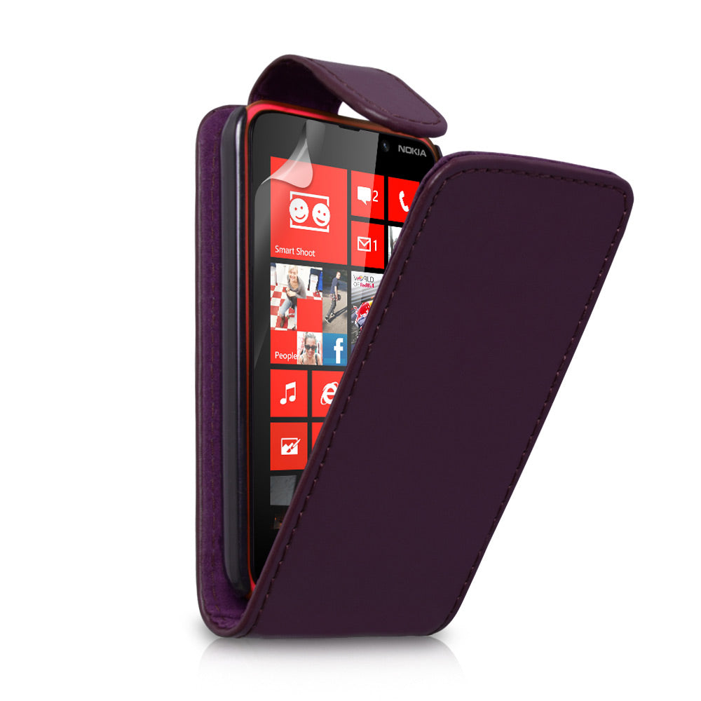 YouSave Accessories Nokia Lumia 620 Leather Effect Flip Case - Purple