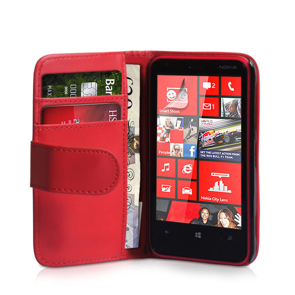 YouSave Accessories Nokia Lumia 620 Leather Effect Wallet Case - Red