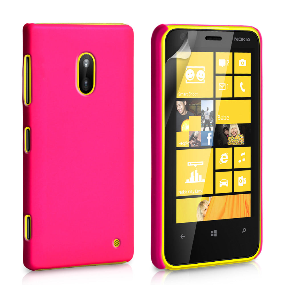 YouSave Accessories Nokia Lumia 620 Hard Hybrid Case - Hot Pink