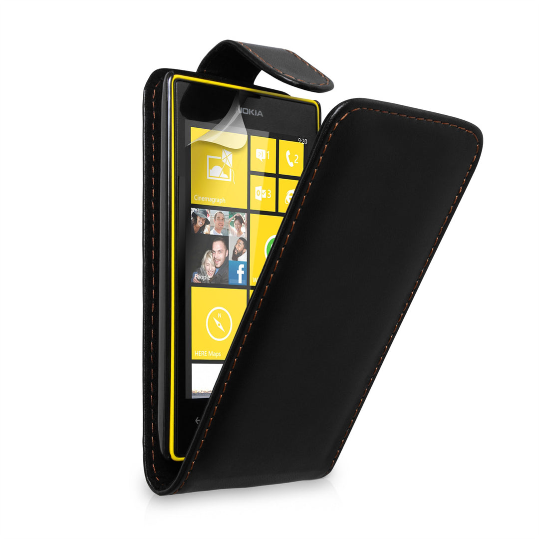 YouSave Accessories Nokia Lumia 520 Black Leather Effect Flip Case