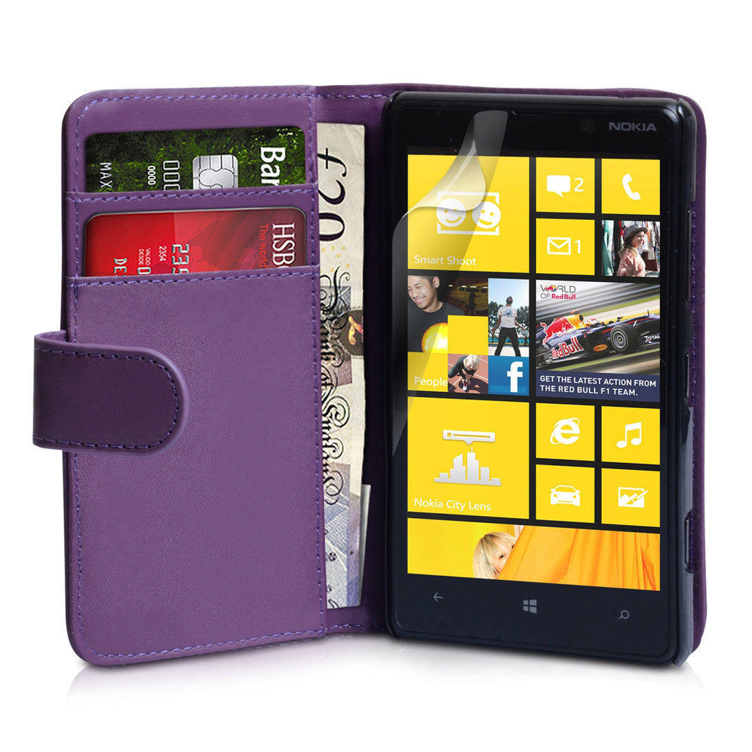 YouSave Nokia Lumia 820 Leather Effect Wallet Case - Purple