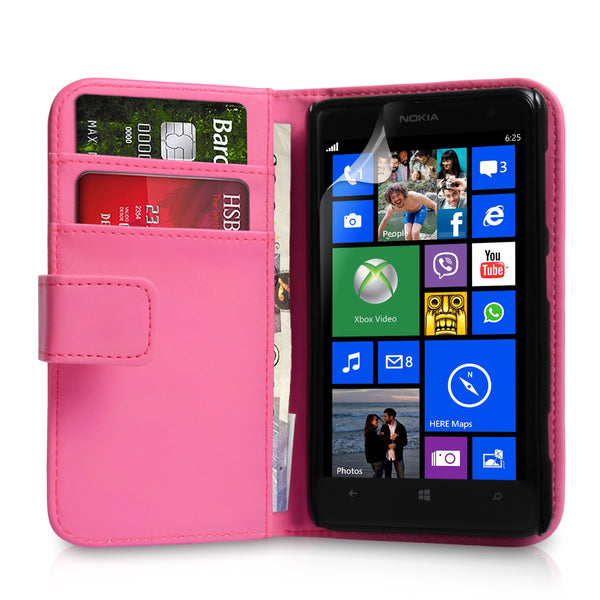 YouSave Nokia Lumia 625 Leather Effect Wallet Case - Hot Pink