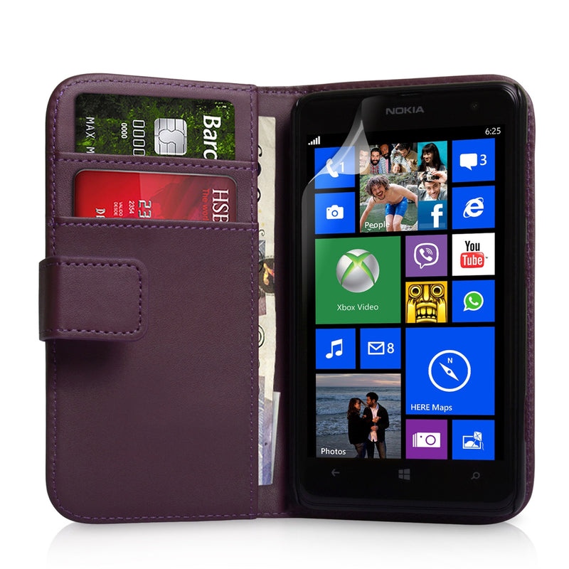 YouSave Nokia Lumia 625 Leather Effect Wallet Case - Purple