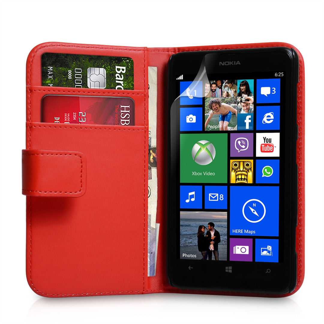 YouSave Accessories Nokia Lumia 625 Leather Effect Wallet Case - Red