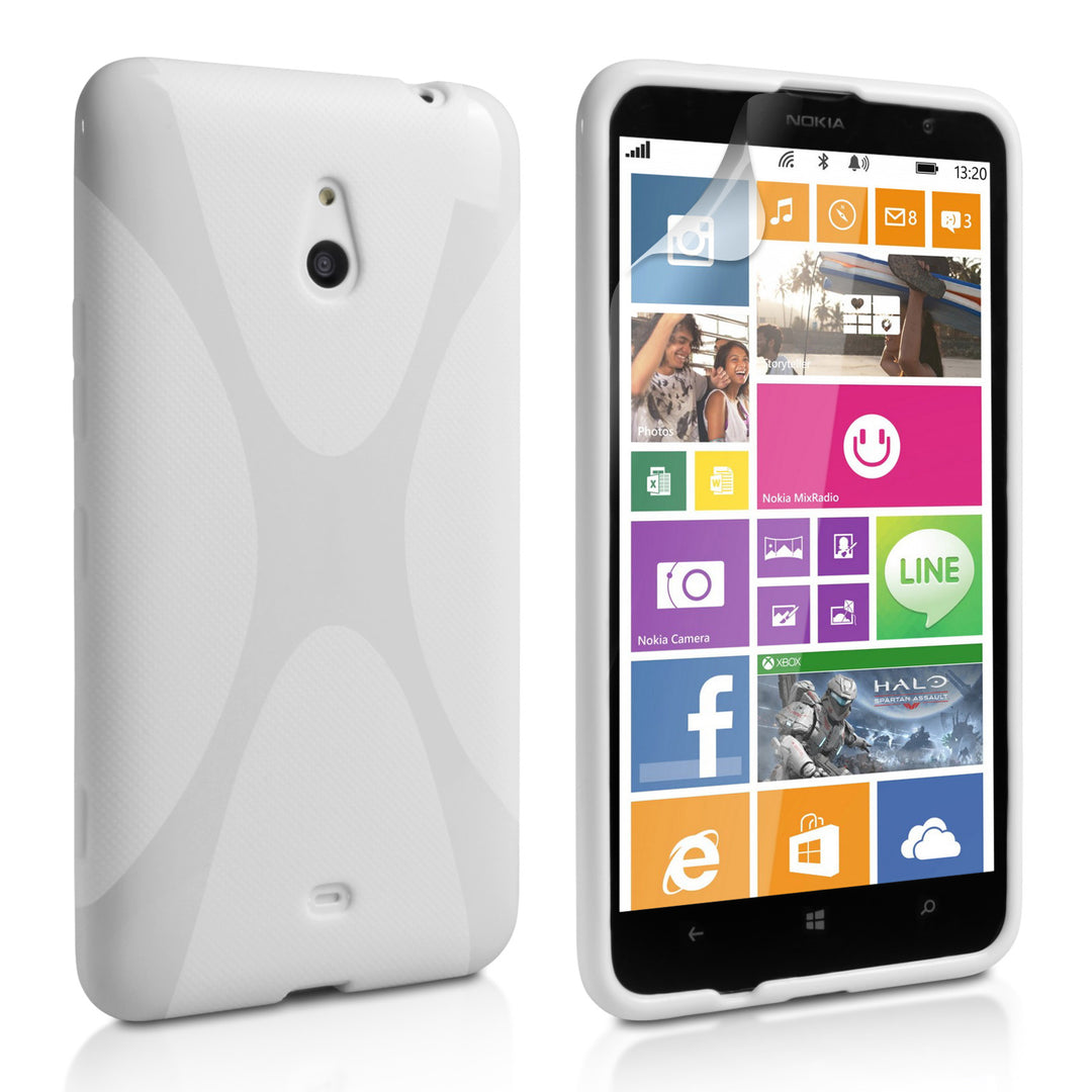 YouSave Accessories Nokia Lumia 1320 Silicone Gel X-Line Case - White