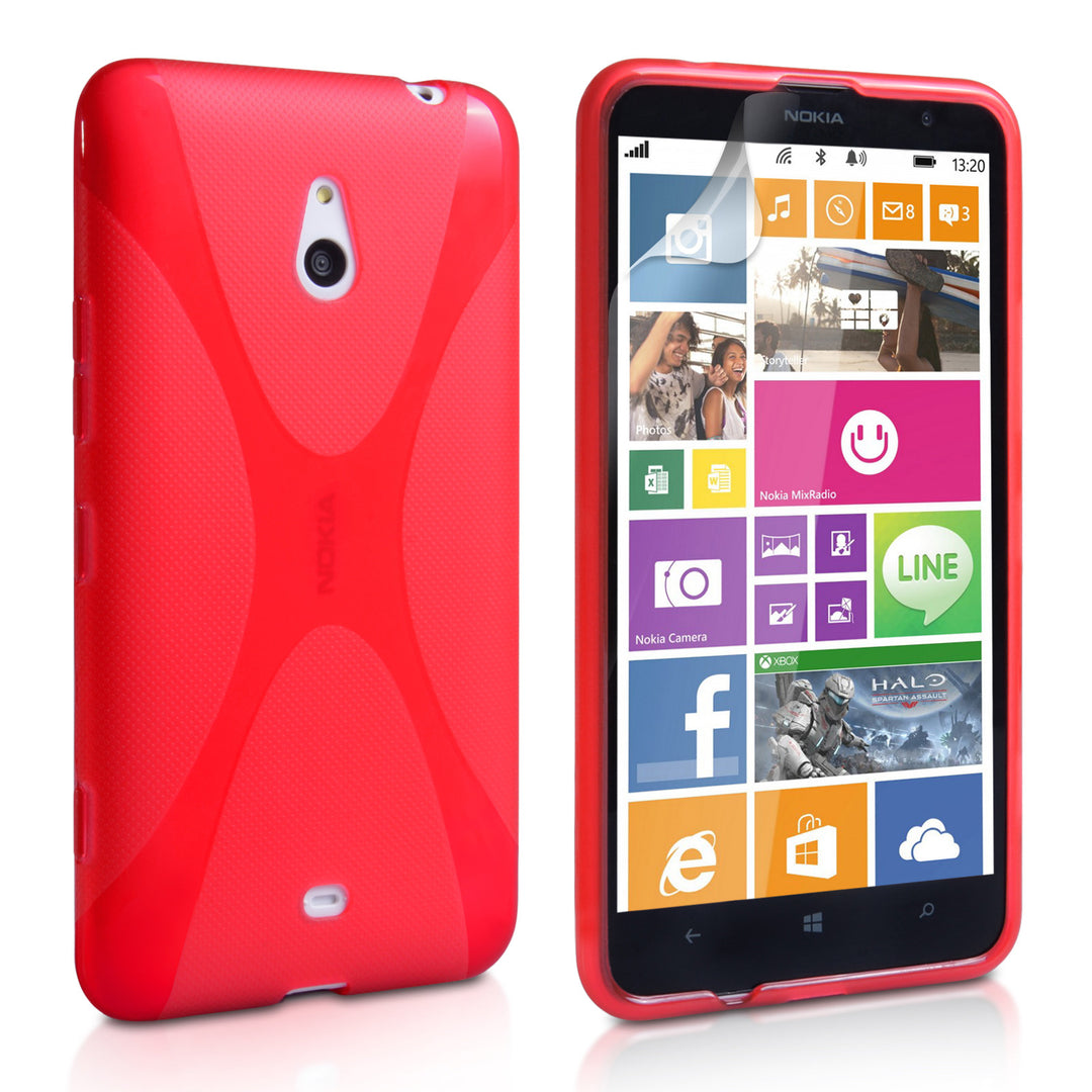 YouSave Accessories Nokia Lumia 1320 Silicone Gel X-Line Case - Red