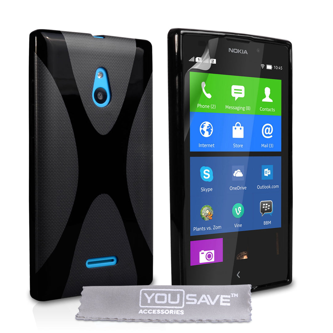 YouSave Accessories Nokia XL Silicone Gel X-Line Case - Black