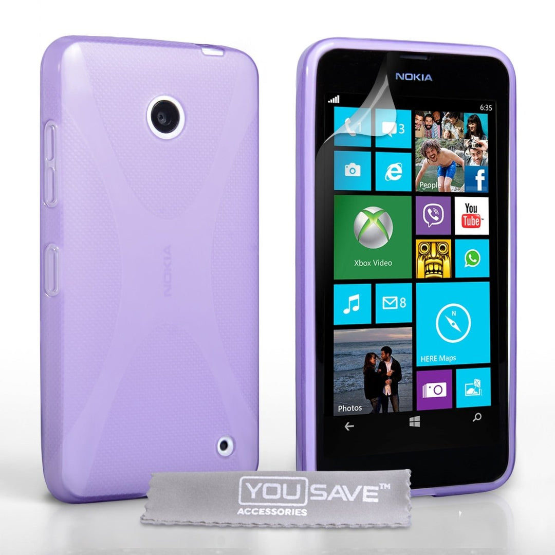 Yousave Accessories Nokia Lumia 630 Silicone Gel X - Line Case - Purple - Mobile Madhouse