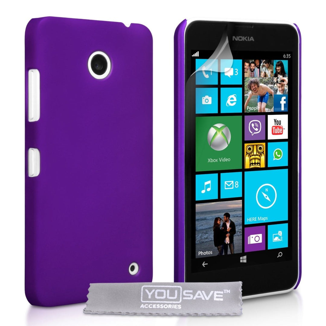 YouSave Accessories Nokia Lumia 630 Hard Hybrid Case - Purple - Mobile Madhouse