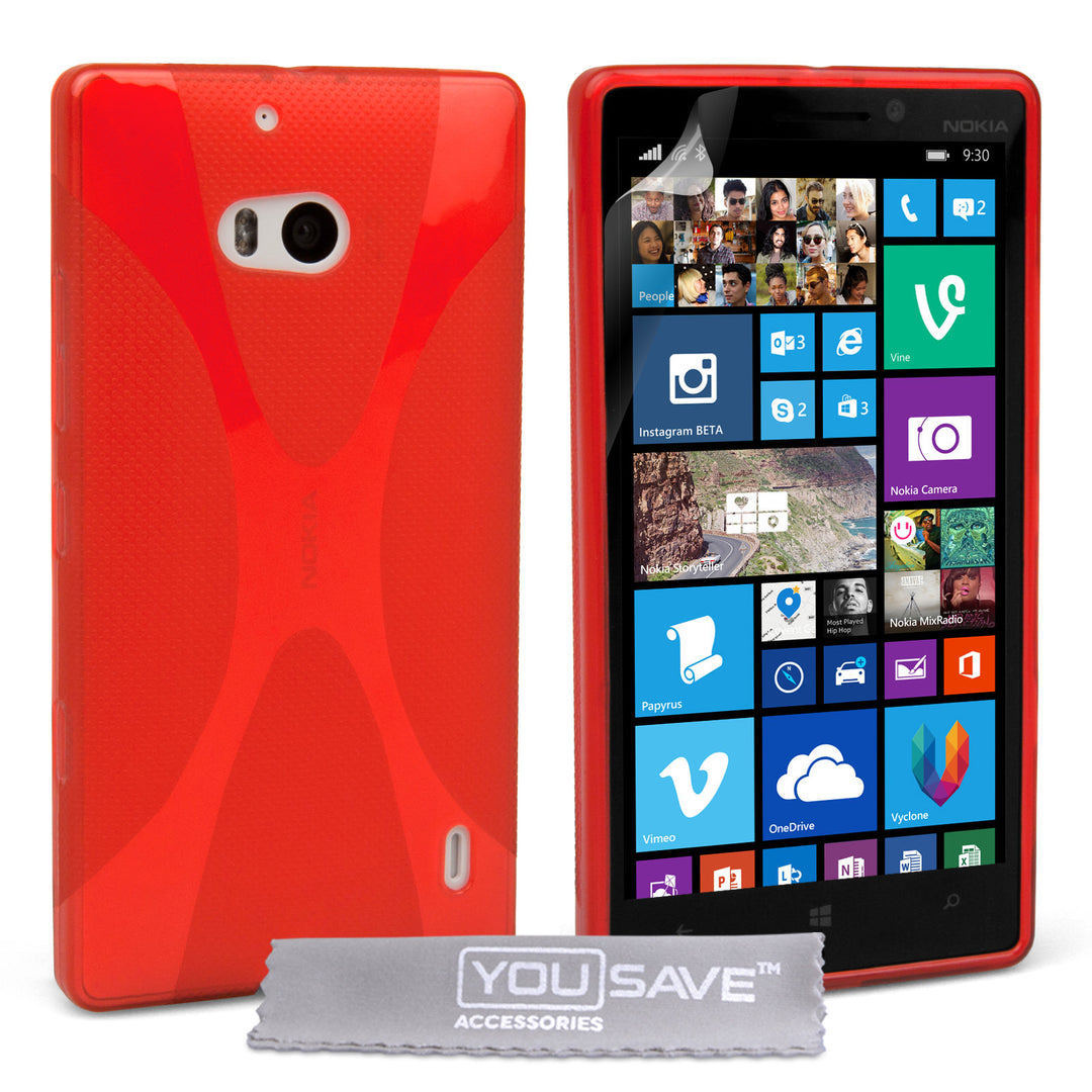 YouSave Accessories Nokia Lumia 930 Silicone Gel X-Line Case - Red
