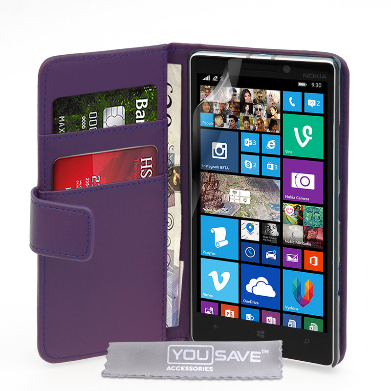 YouSave Nokia Lumia 930 Leather-Effect Wallet Case - Purple