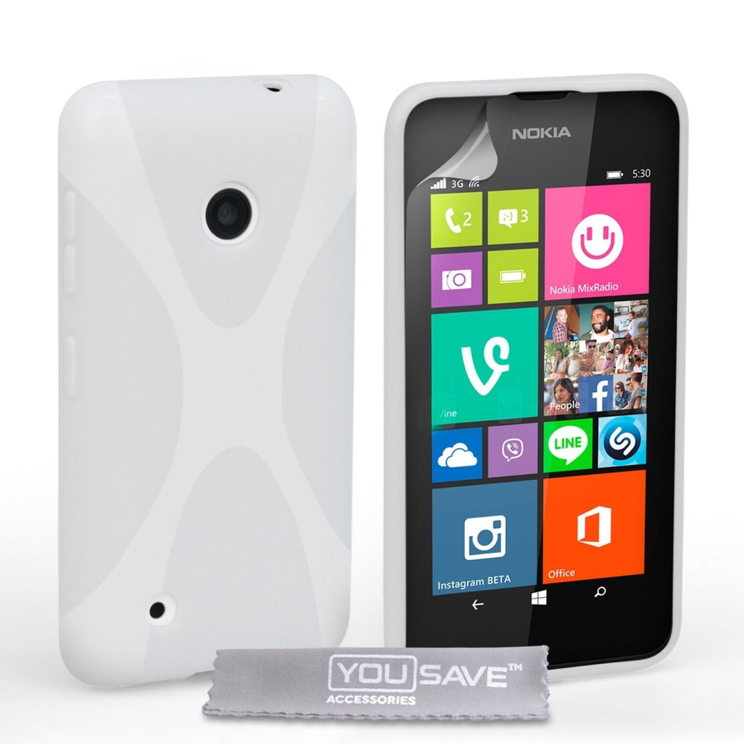 Yousave Accessories Nokia Lumia 530 Silicone Gel X - Line Case - White - Mobile Madhouse