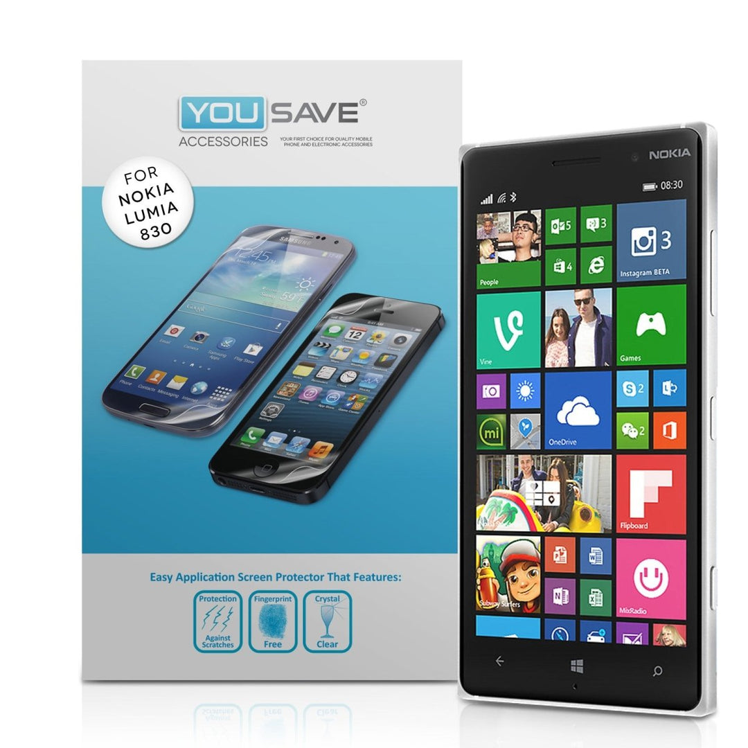 Yousave Nokia Lumia 830 Screen Protectors - 3 Pack - Mobile Madhouse