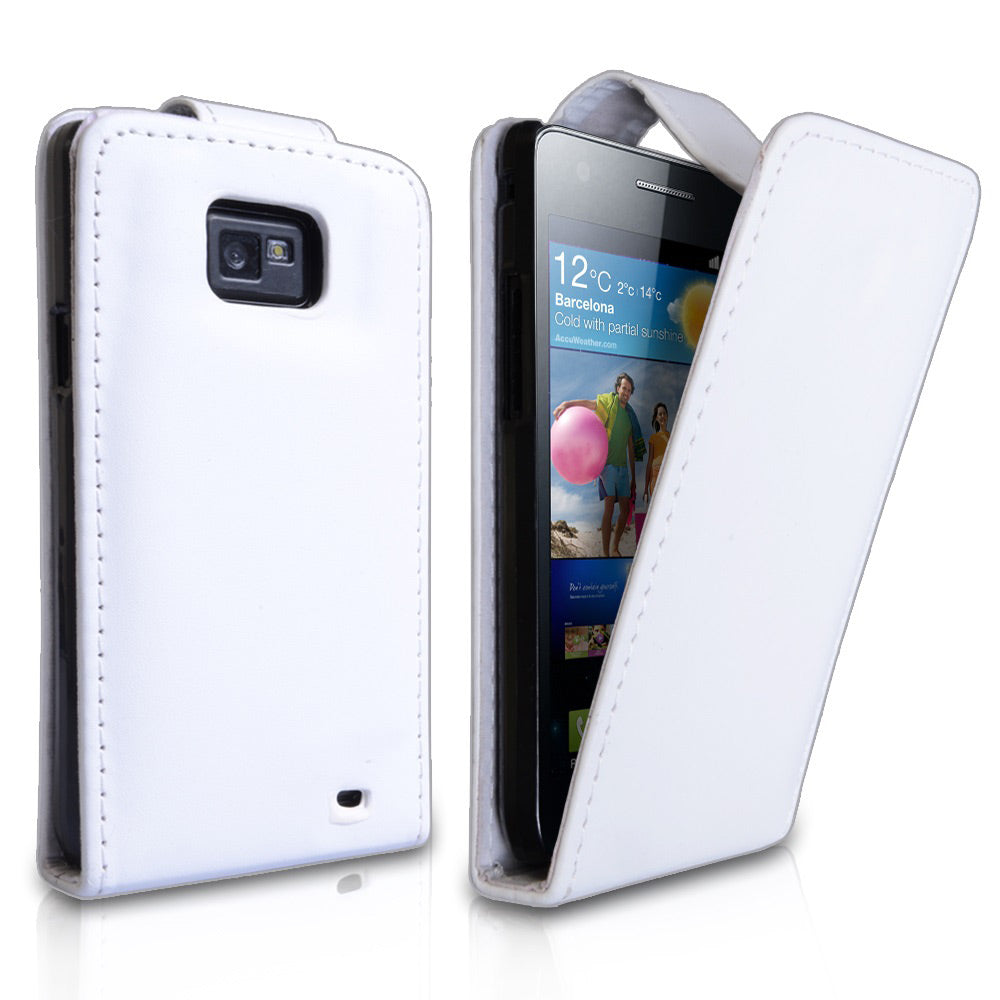 YouSave Accessories Samsung Galaxy S2 White Leather Effect Flip Case