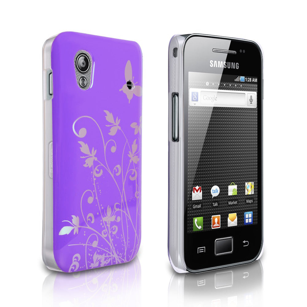YouSave Samsung Galaxy Ace Butterfly IMD Hard Case - Purple-Silver