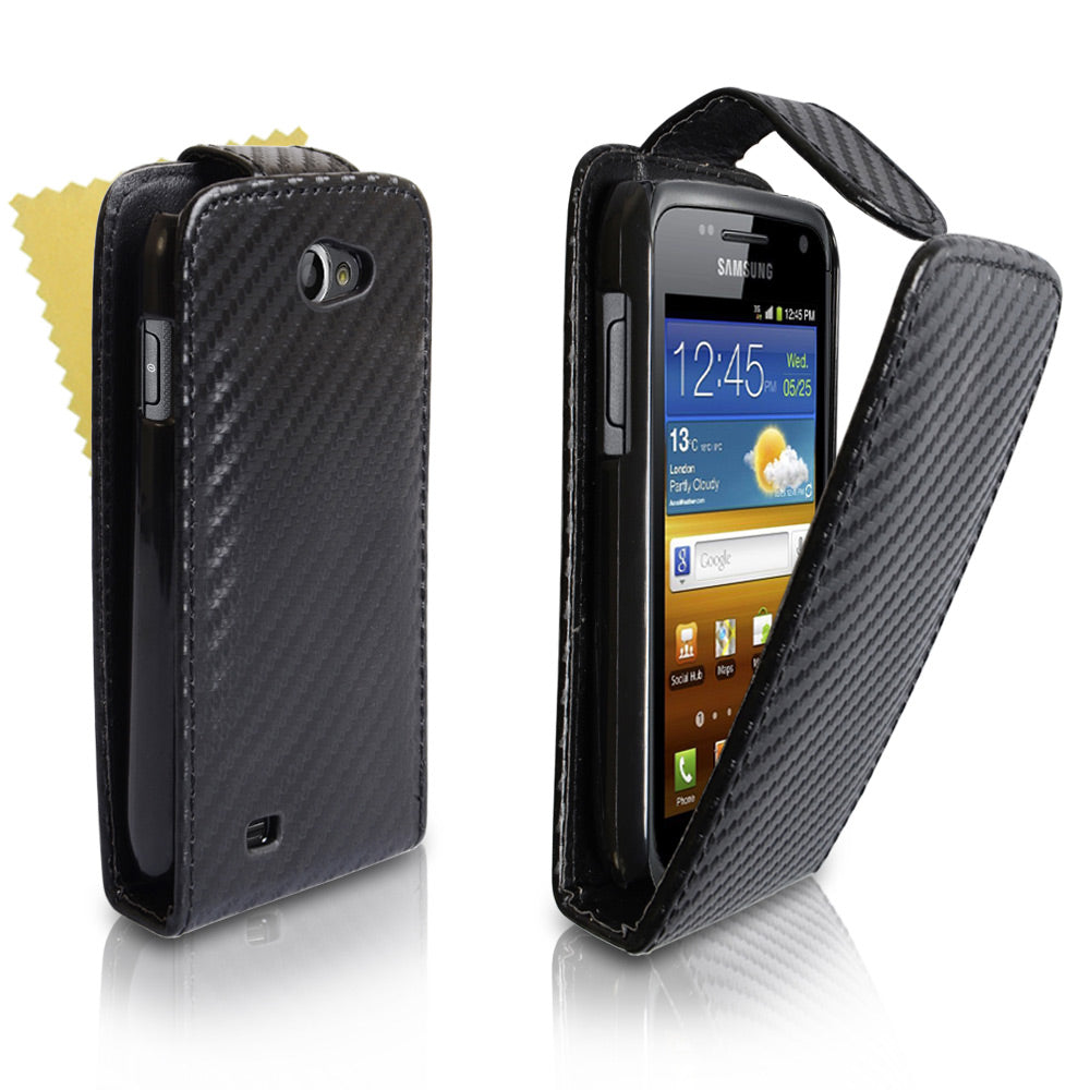 YouSave Samsung Galaxy W i8150 Carbon Fibre Leather Effect Flip Case