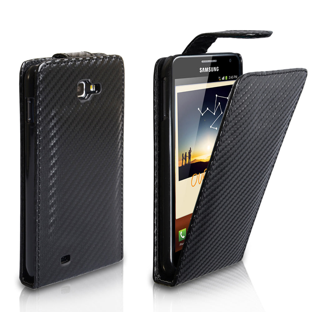 YouSave Samsung Galaxy Note Carbon Fibre Leather Effect Flip Case