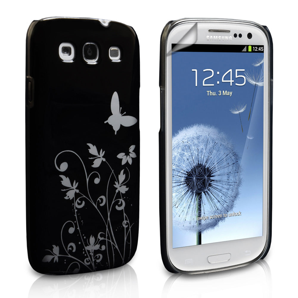 YouSave Accessories Samsung Galaxy S3 Butterfly IMD Hard Case - Black
