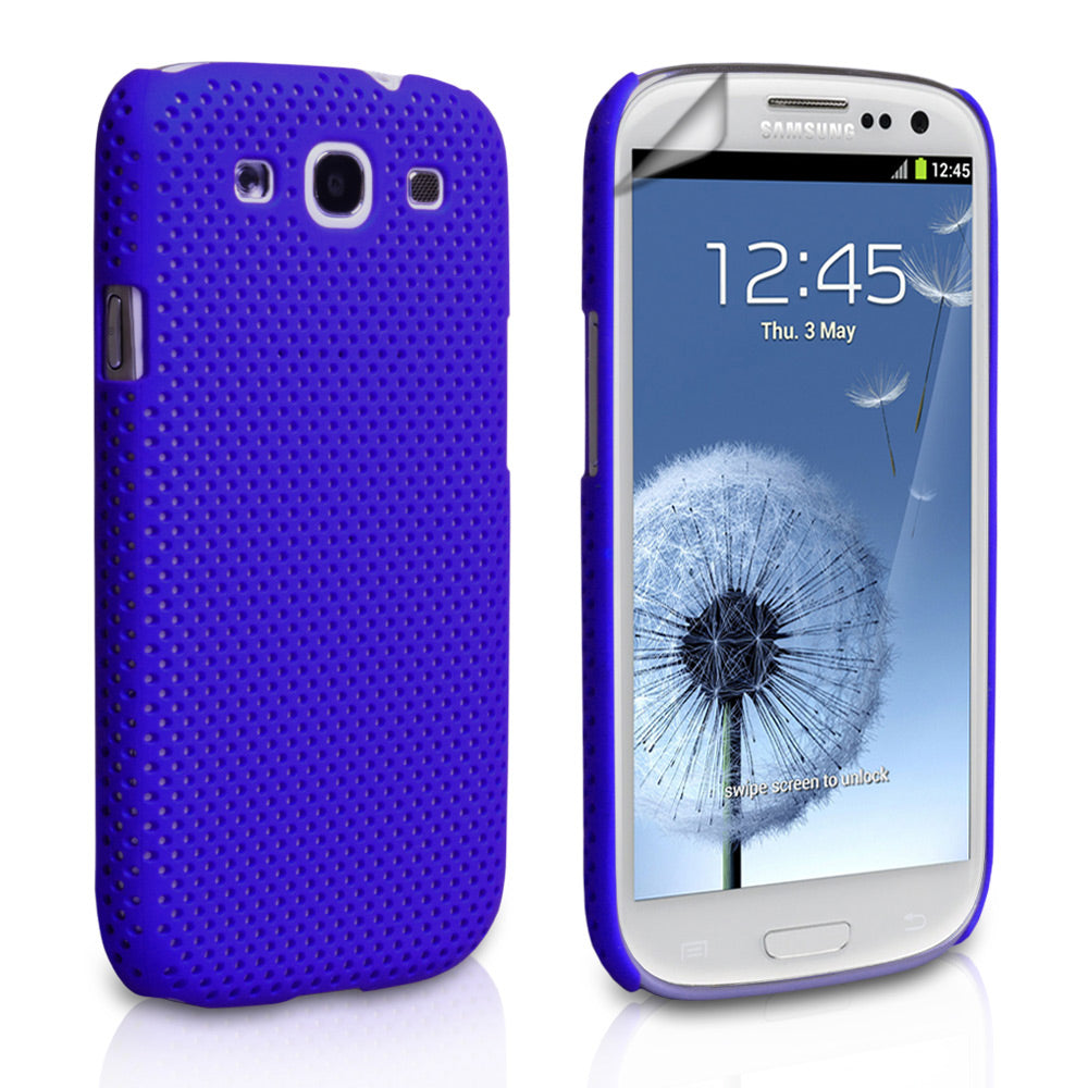 YouSave Accessories Samsung Galaxy S3 Blue Mesh Hard Case