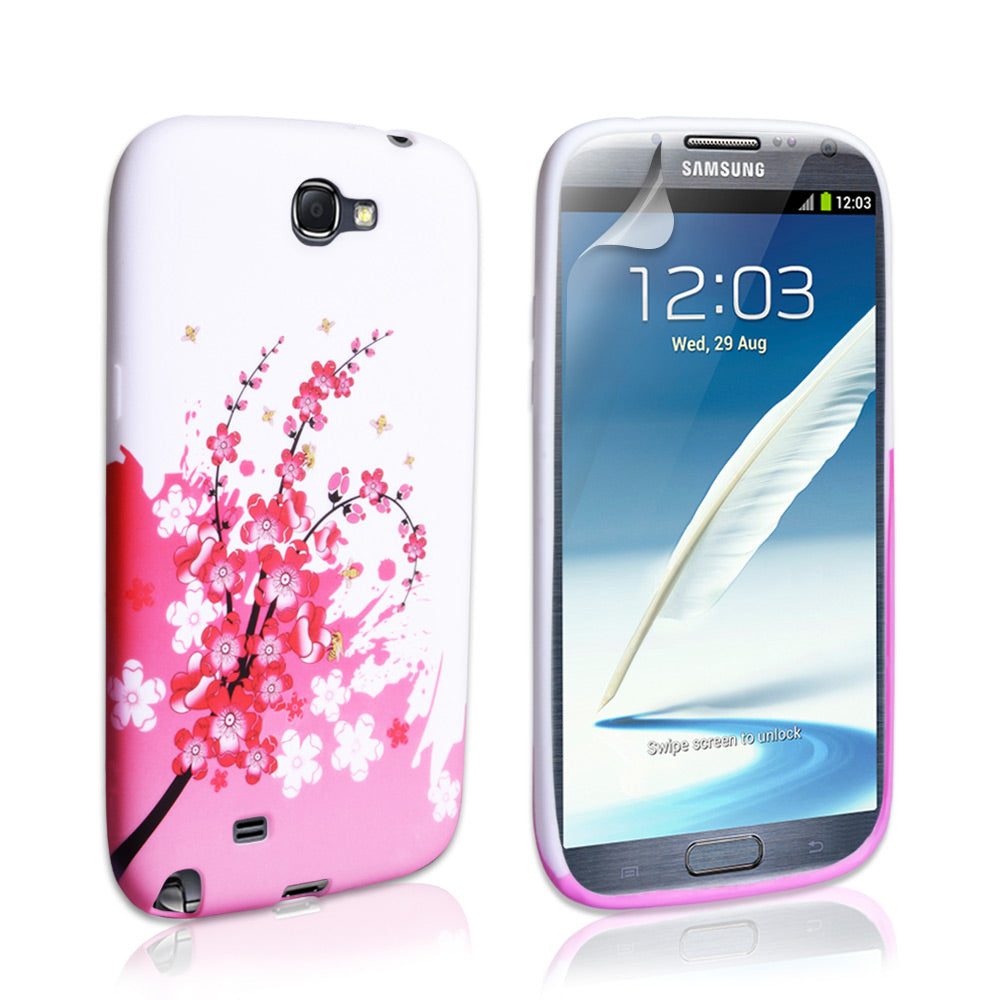 YouSave Accessories Samsung Galaxy Note 2 Silicone Floral Bee Case