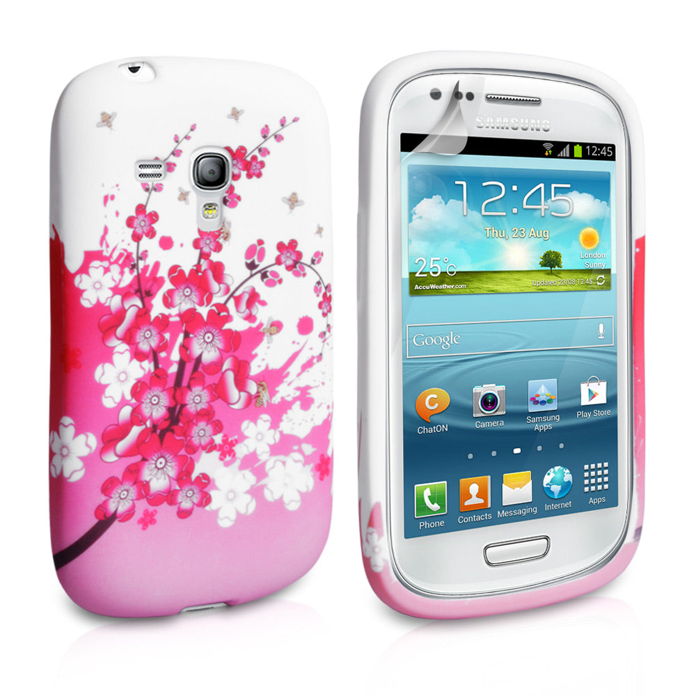 YouSave Samsung Galaxy S3 Mini Floral Bee Silicone Gel Case