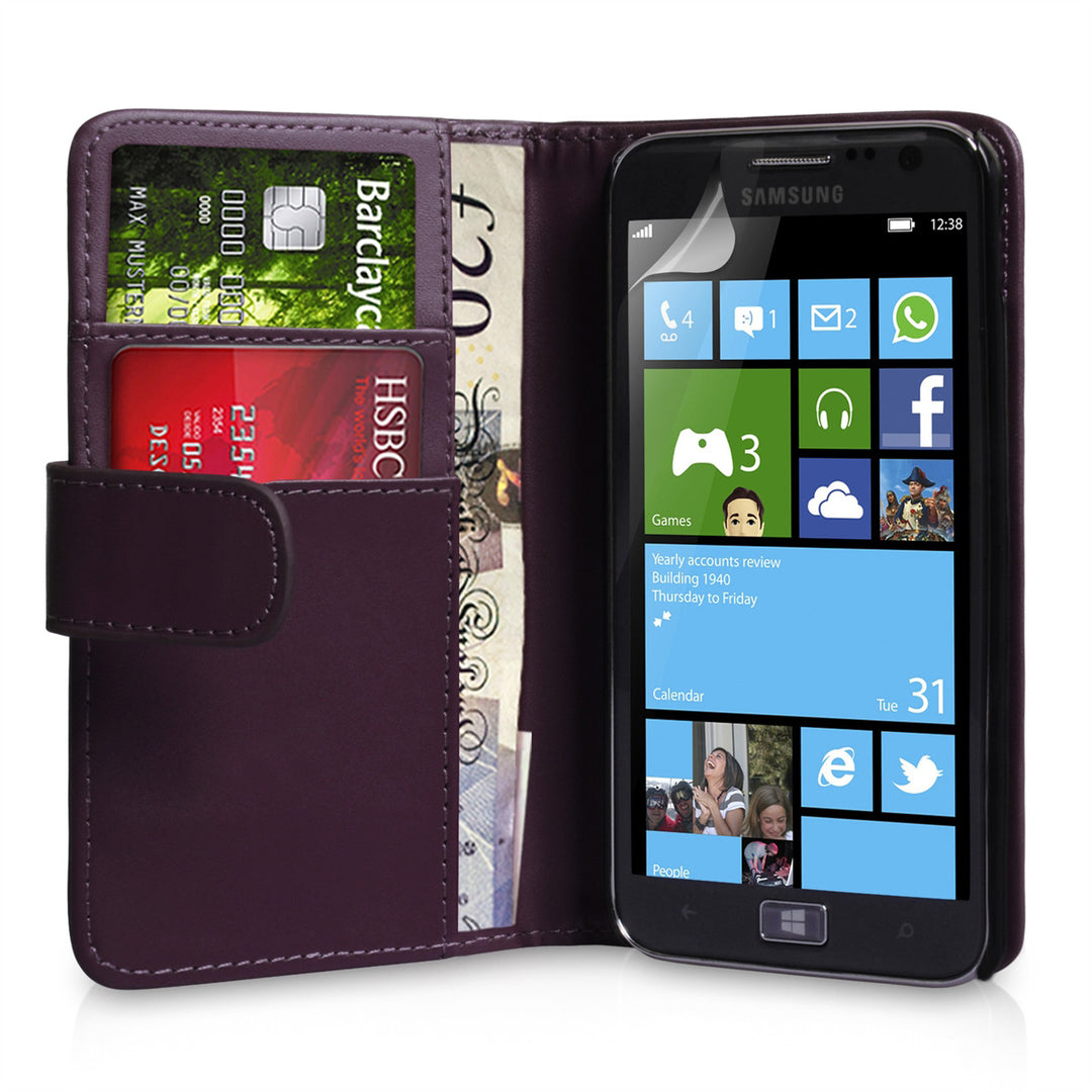 YouSave Accessories Samsung Ativ S Purple Leather Effect Wallet Case