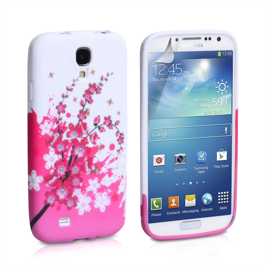 YouSave Accessories Samsung Galaxy S4 Floral Bee Silicone Gel Case