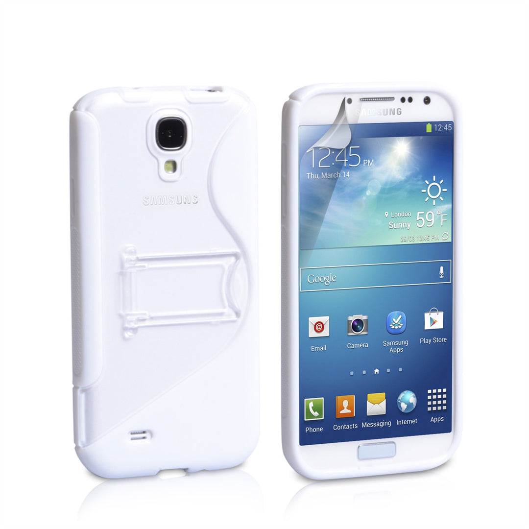 YouSave Accessories Samsung Galaxy S4 White Silicone Gel Stand Case