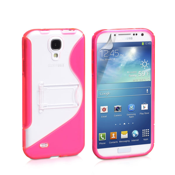 YouSave Samsung Galaxy S4 Silicone Gel Stand Case - Hot Pink