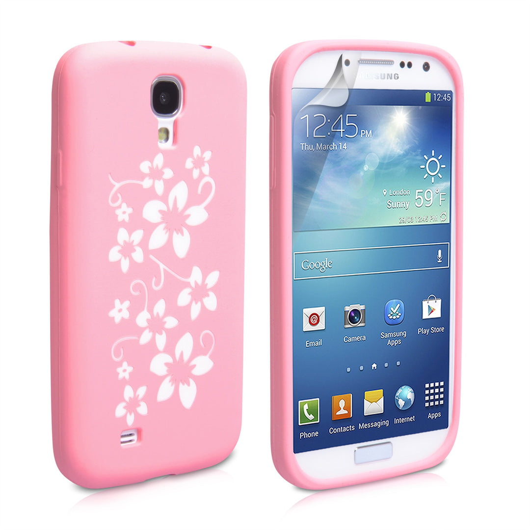 YouSave Accessories Samsung Galaxy S4 Floral Gel Case - Baby Pink