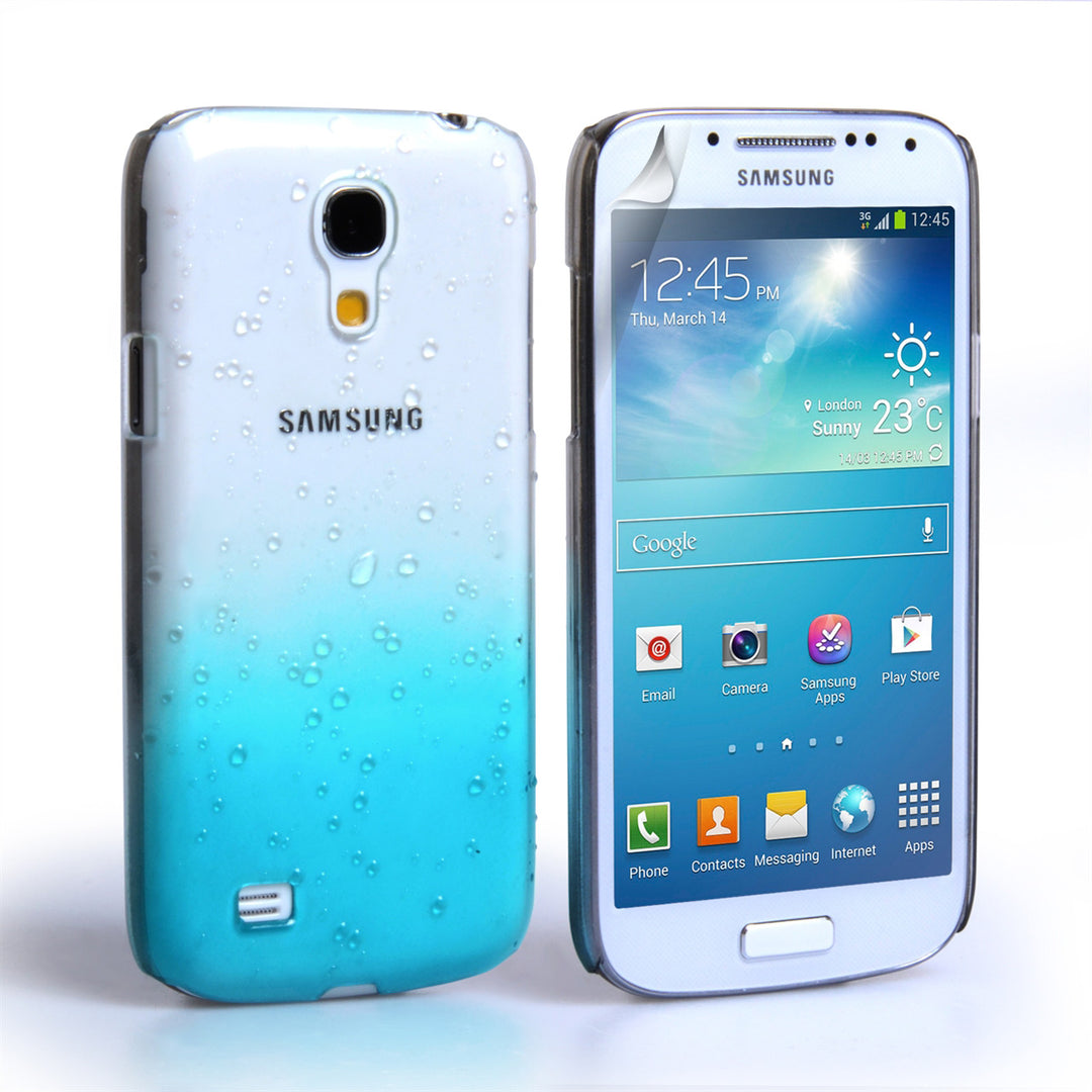 YouSave Accessories Samsung Galaxy S4 Mini Blue Raindrop Hard Case