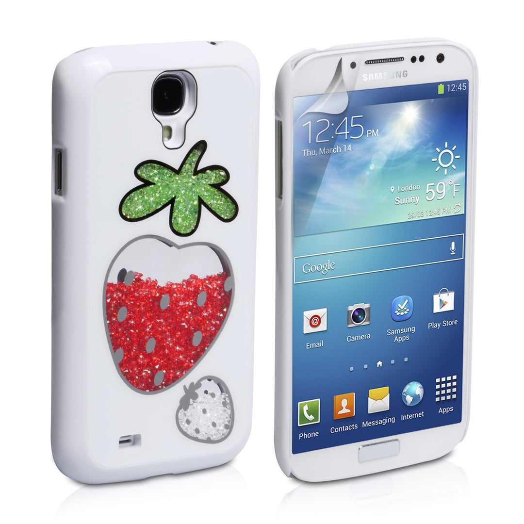YouSave Accessories Samsung Galaxy S4 Strawberry Bling Case - White