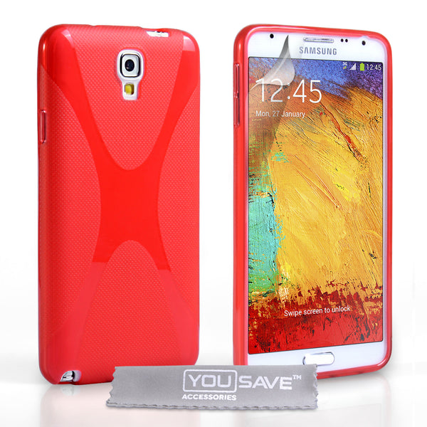 YouSave Samsung Galaxy Note 3 Neo Silicone Gel X-Line Case - Red