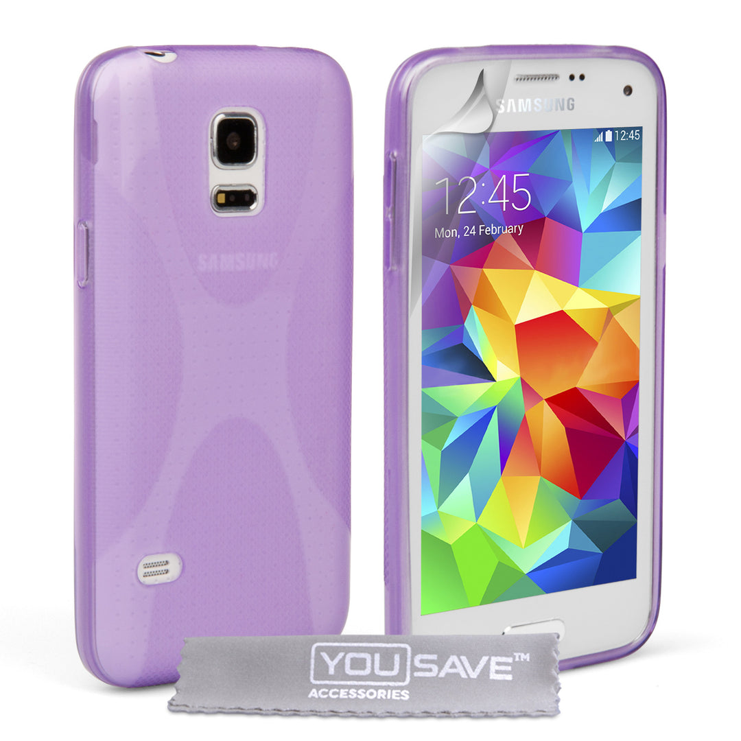 YouSave Samsung Galaxy S5 Mini Silicone Gel X-Line Case - Purple