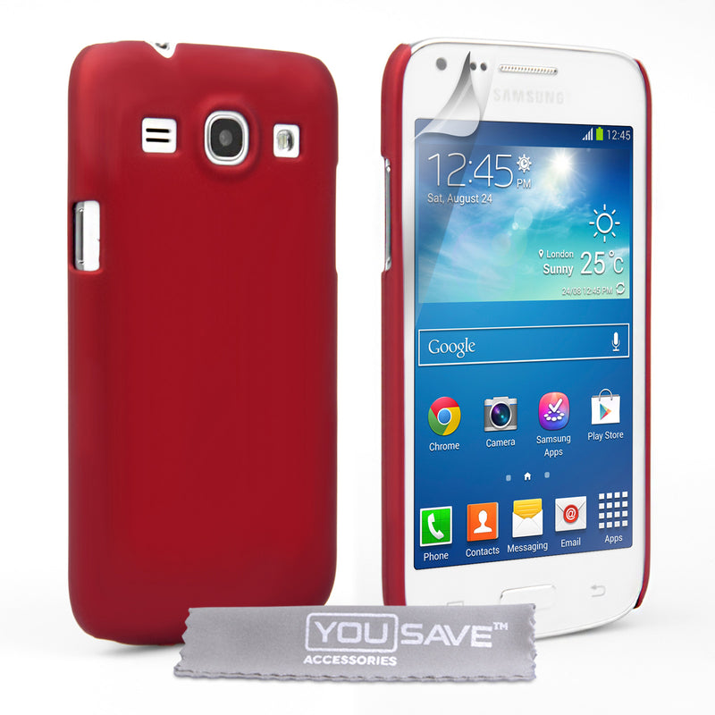 YouSave Accessories Samsung Galaxy Core Plus Hard Hybrid Case - Red