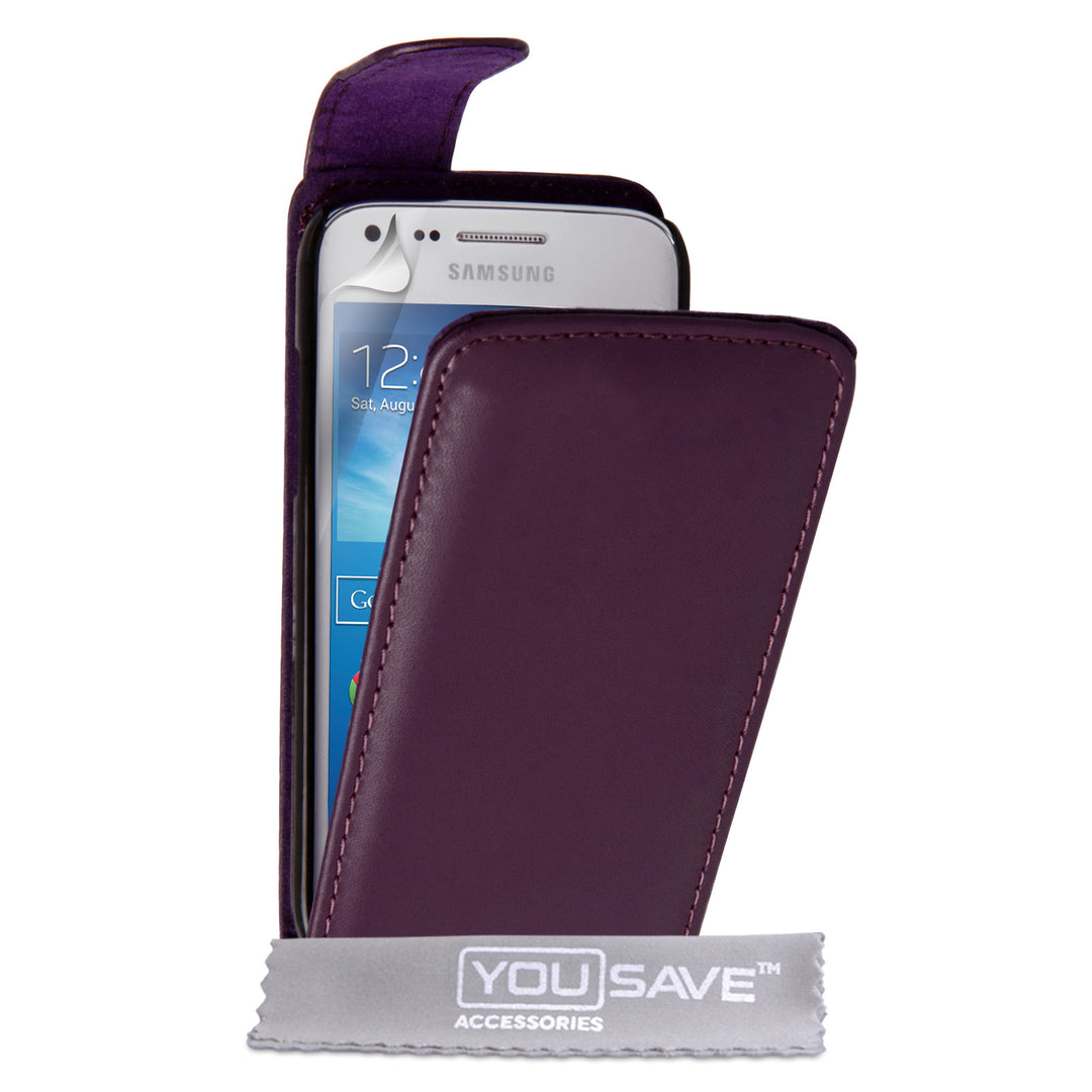 YouSave Samsung Galaxy Core Plus Leather-Effect Flip Case - Purple